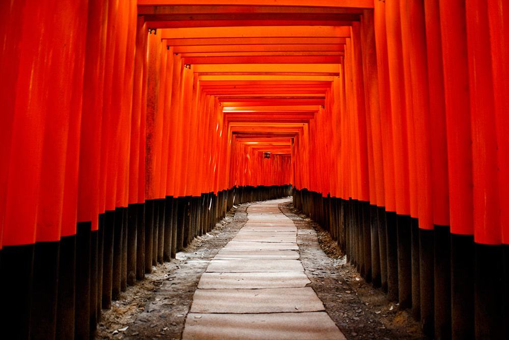 Traditional torii gate - staying near temples in Asakusa Tokyo