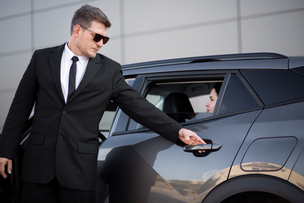 Ride-hailing driver picking up a client