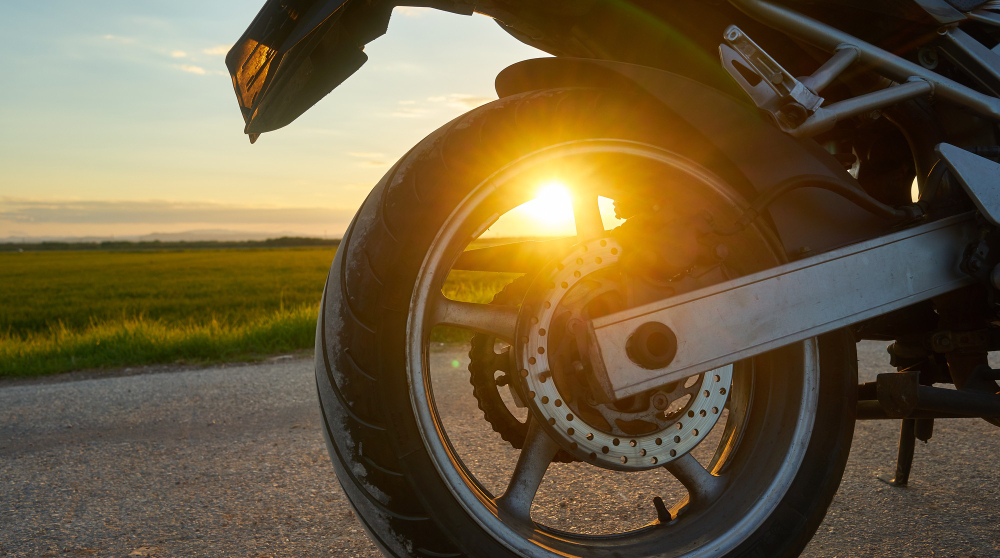 Close-up of a parked motorcycle