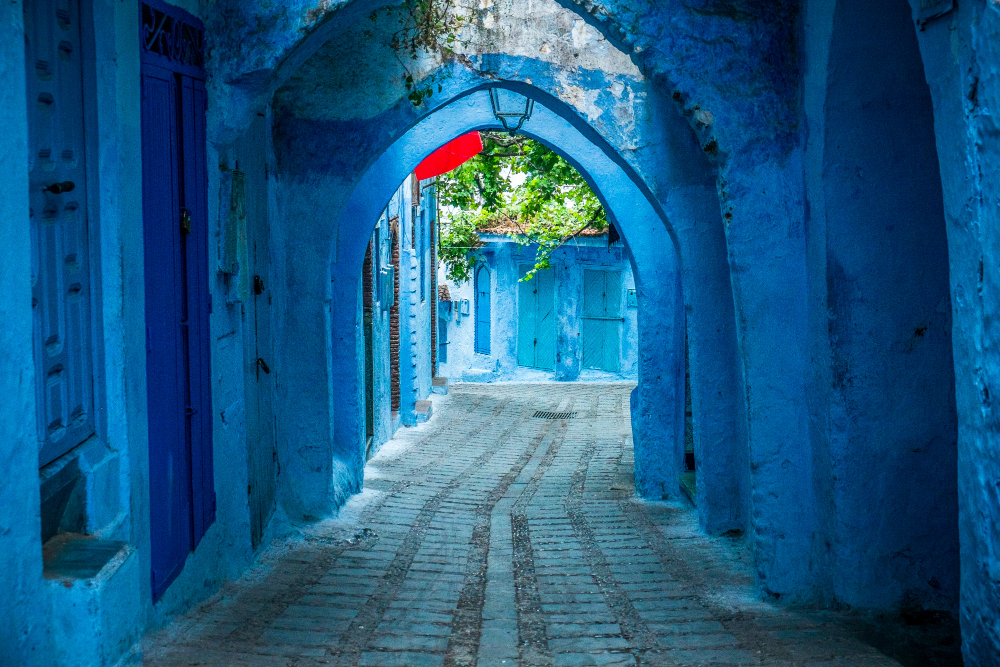 Blue painted streets of Morocco