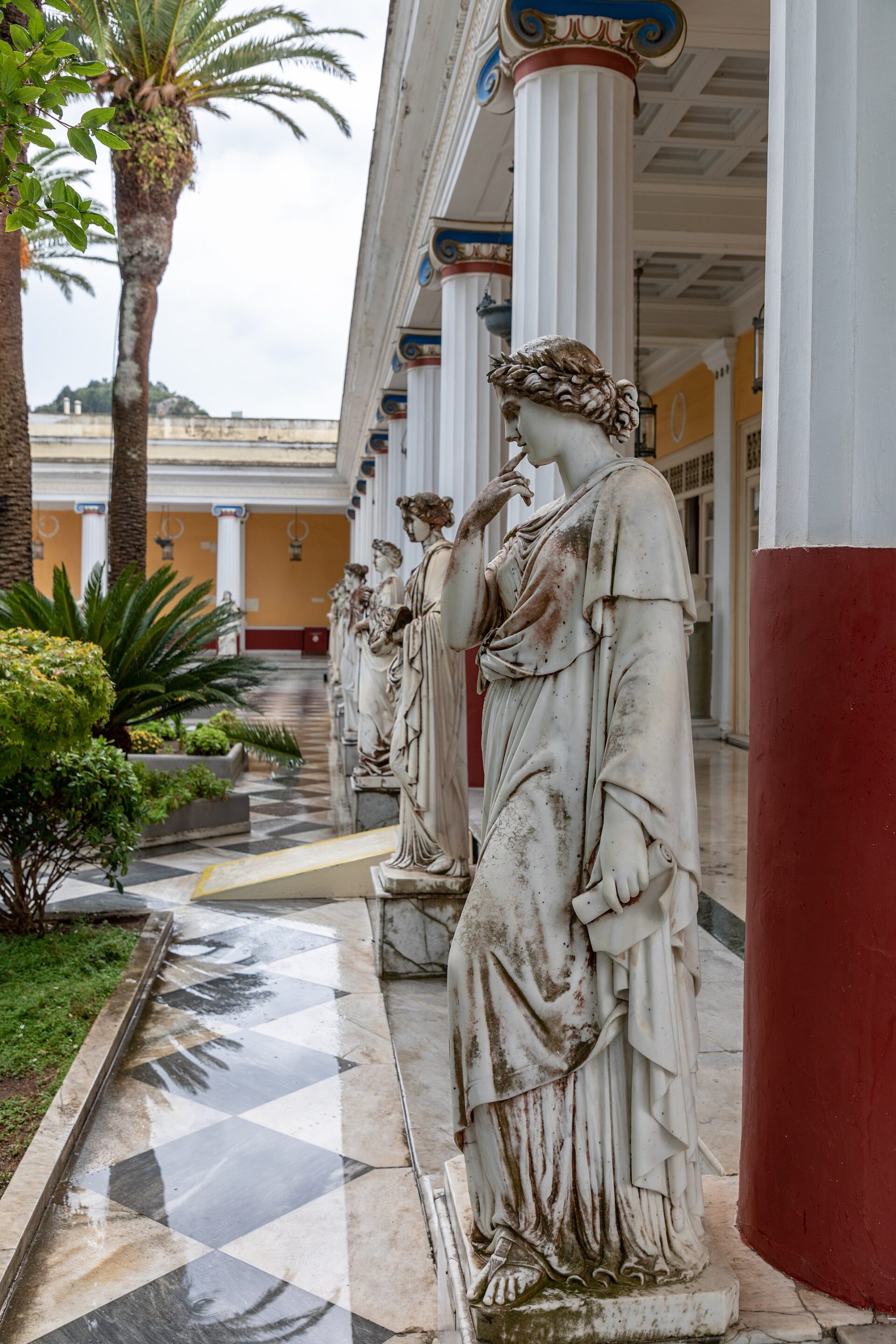 The Achilleion palace and its terraced gardens on Corfu