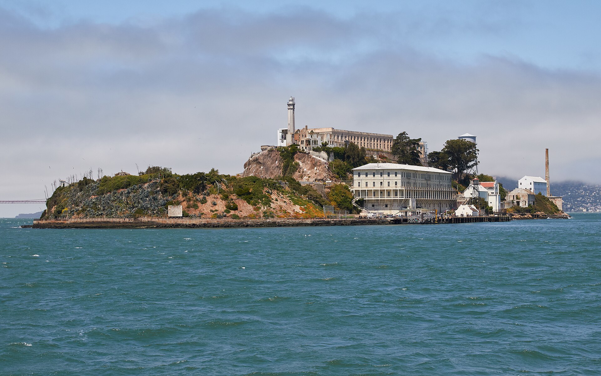 Alcatraz Island seen from the east across San Francisco Bay