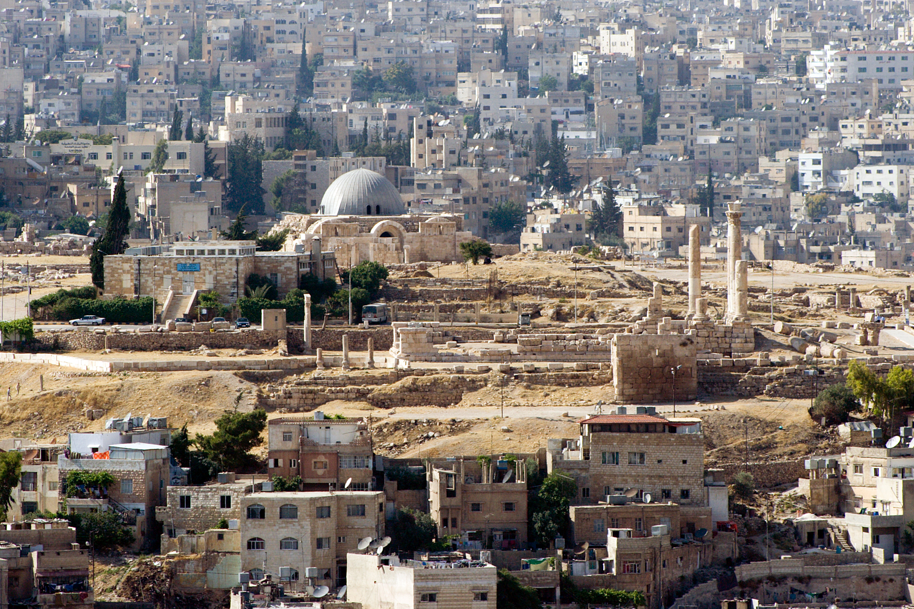 Roman columns of the Temple of Hercules on the Amman Citadel hill
