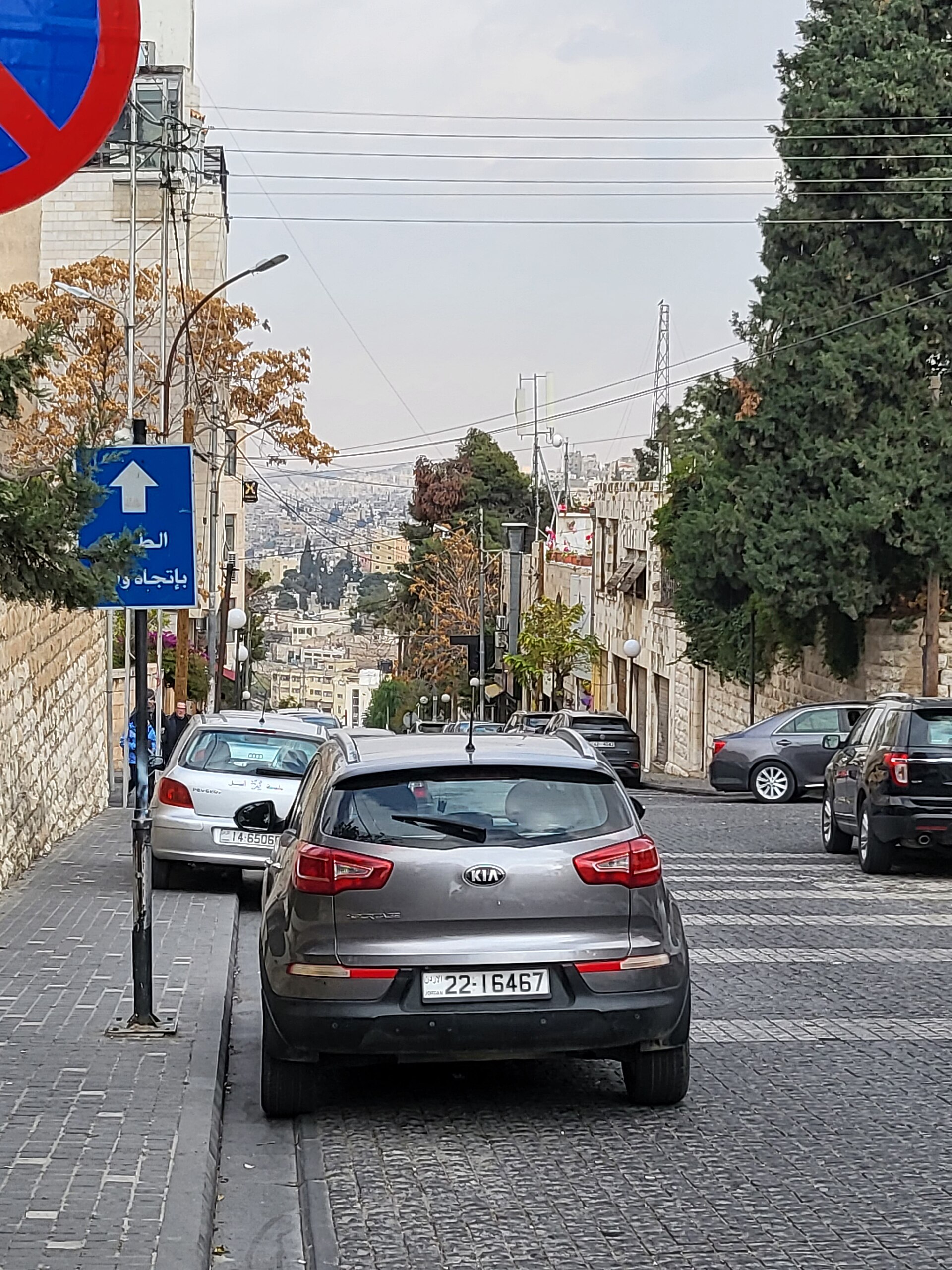 Cafes and shopfronts along Rainbow Street in Jabal Amman