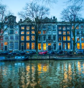 Canal houses along a gracht in central Amsterdam