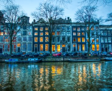 Canal houses along a gracht in central Amsterdam