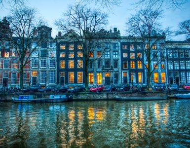 Canal houses along a gracht in central Amsterdam