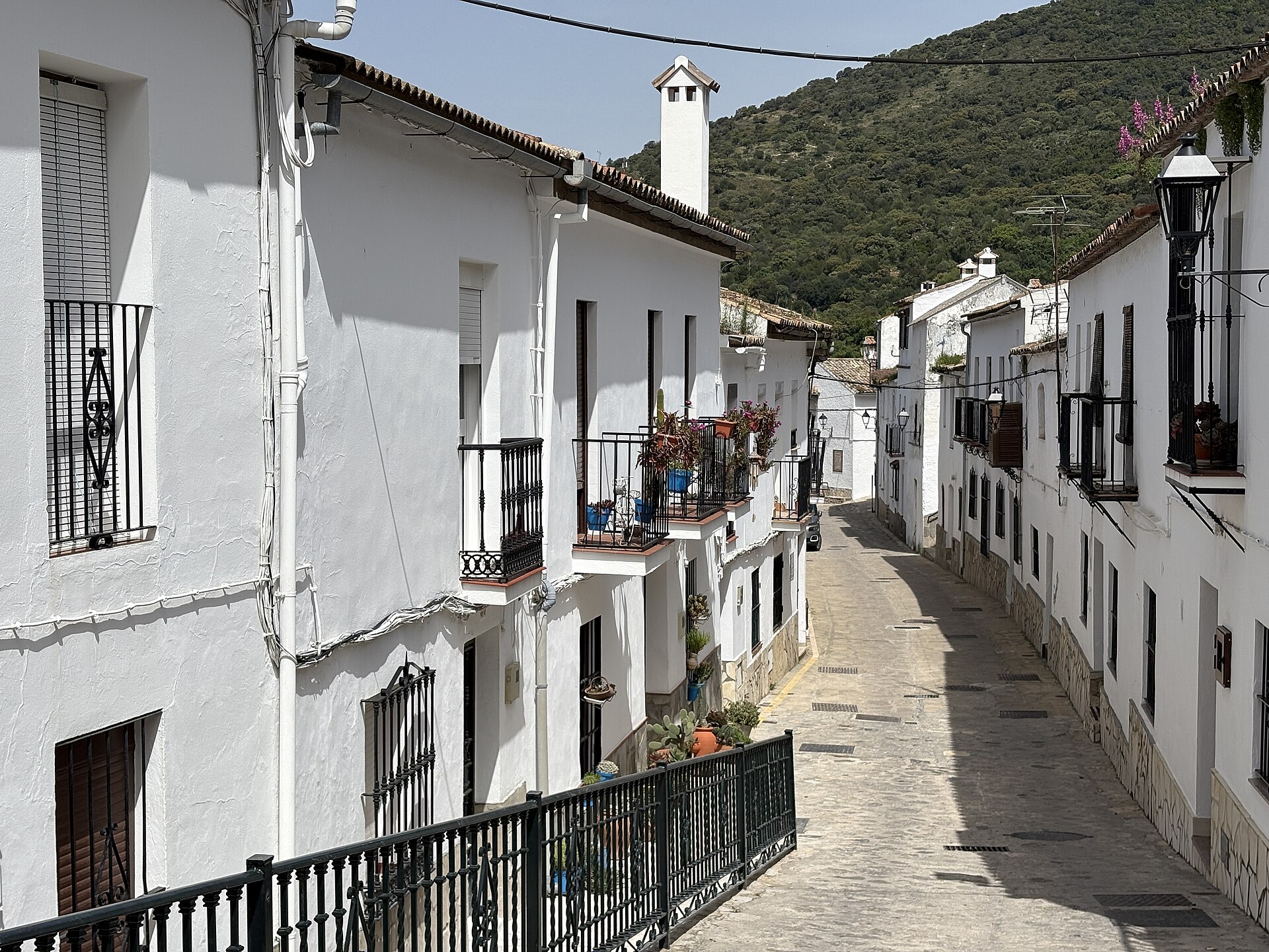 A whitewashed street in Benamahoma, Andalusia, Spain