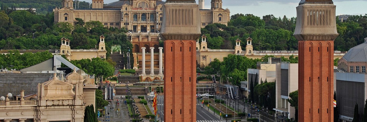 Avinguda de la Reina Maria Cristina in Barcelona, Spain