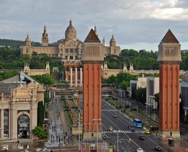 Avinguda de la Reina Maria Cristina in Barcelona, Spain