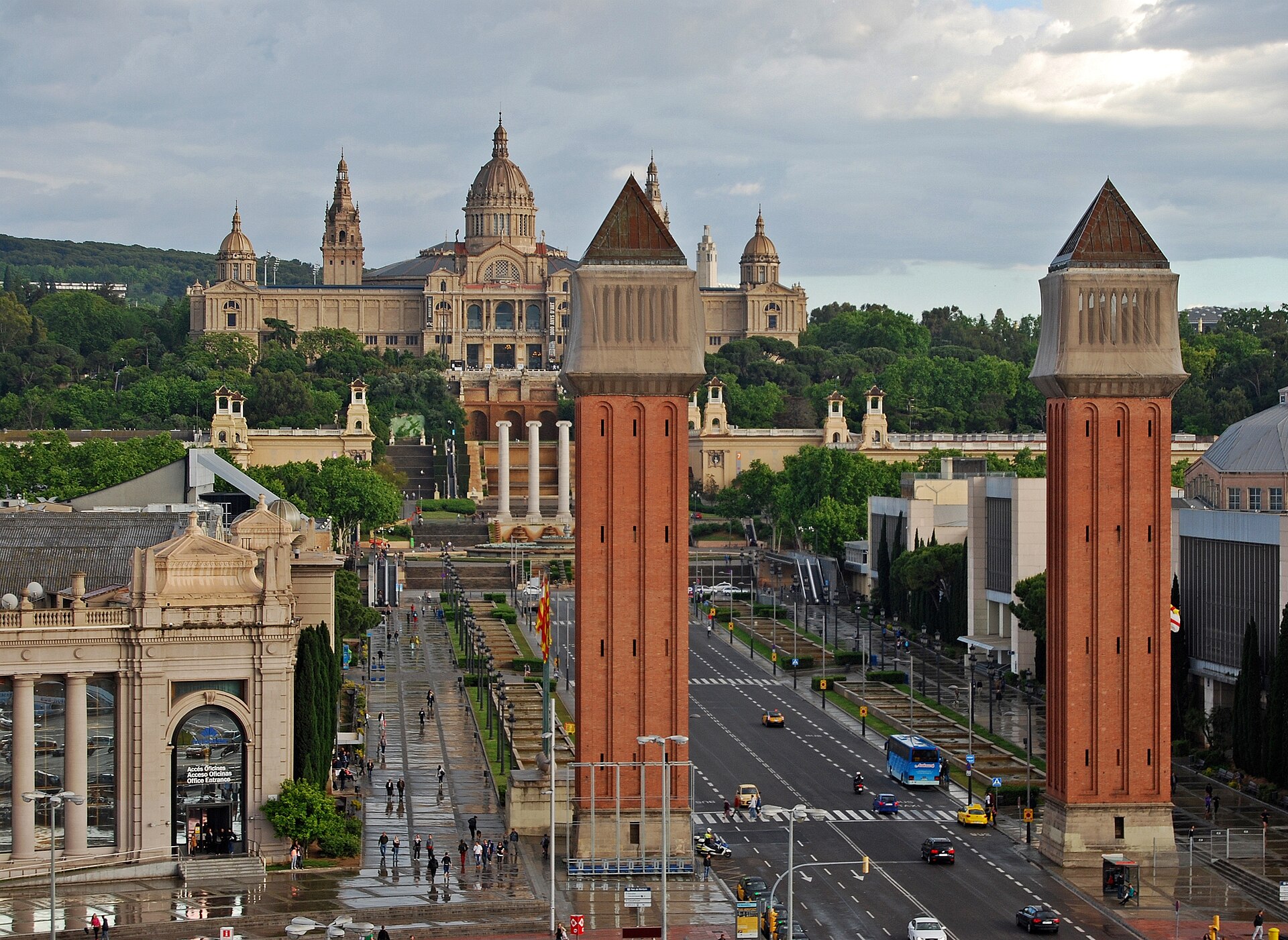 A wide avenue in Barcelona