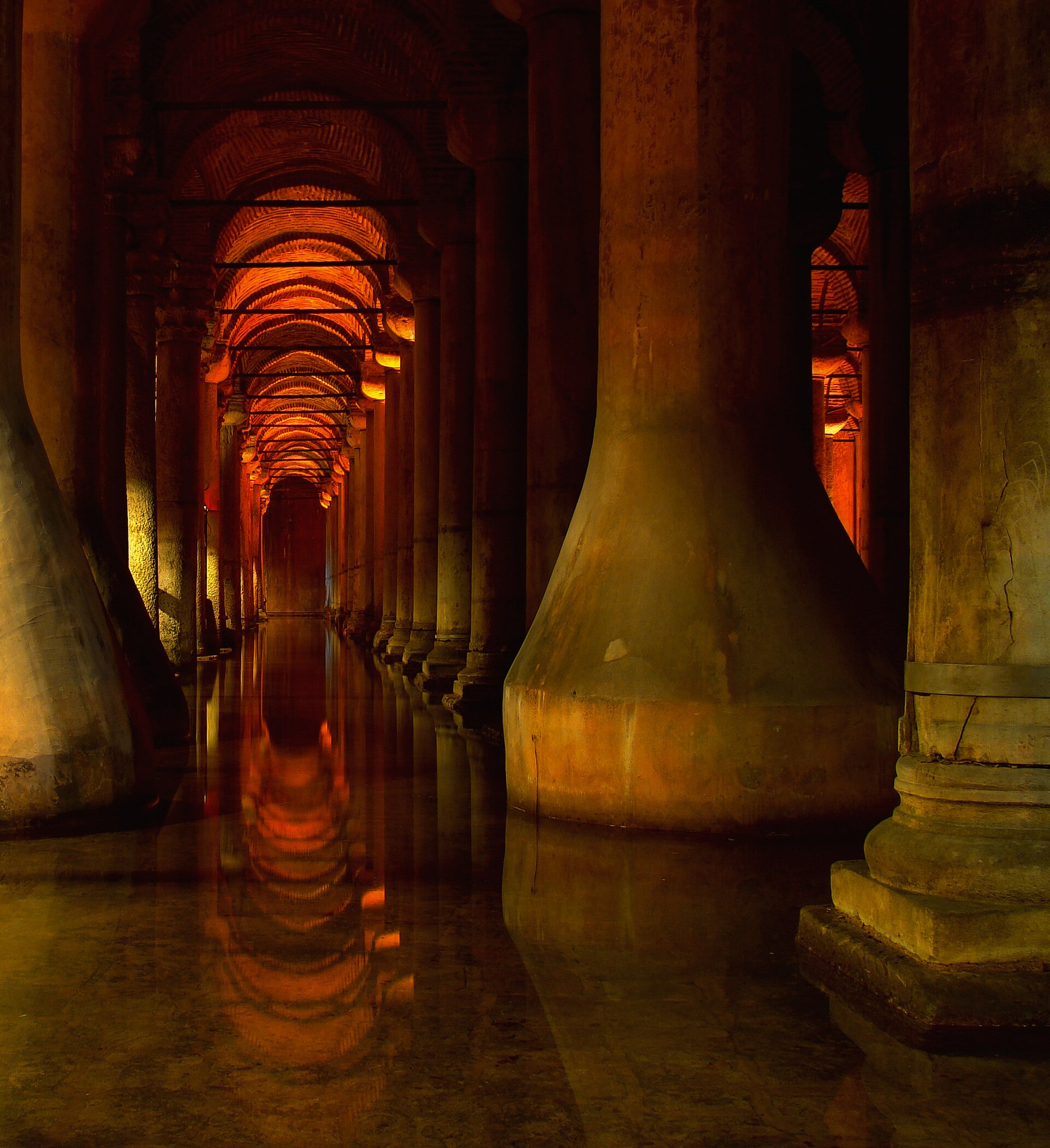 Columns inside the Basilica Cistern
