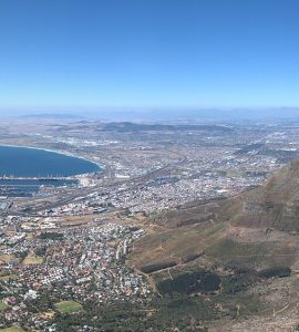 Cape Town city centre with Table Mountain rising behind it
