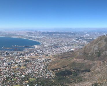 Cape Town city centre with Table Mountain rising behind it