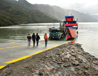 Gravel section of the Carretera Austral winding through Chilean Patagonia