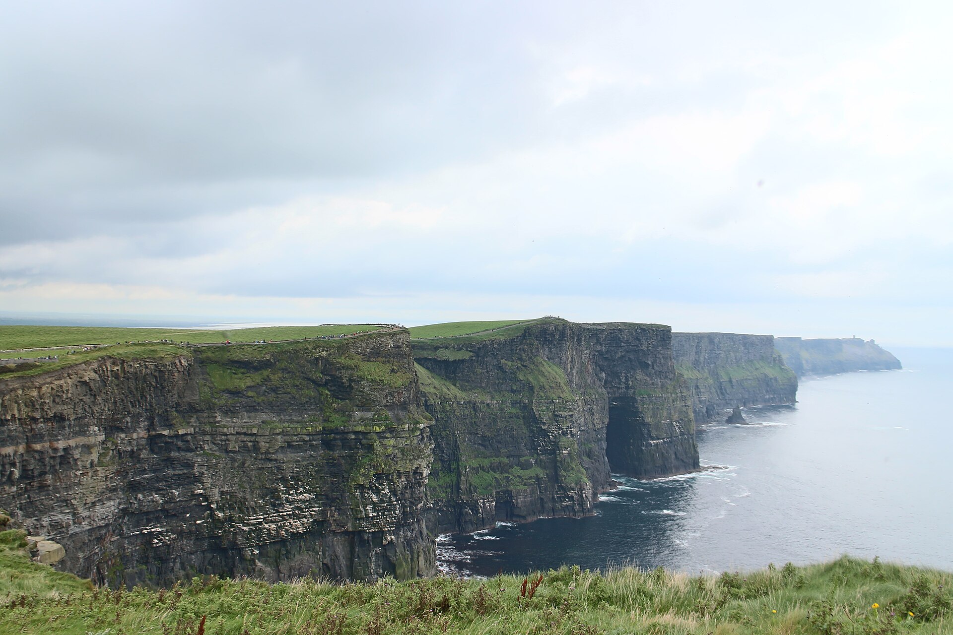 The Cliffs of Moher dropping into the Atlantic on the west coast of Ireland