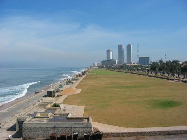 Galle Face Green promenade along the seafront in Colombo, Sri Lanka