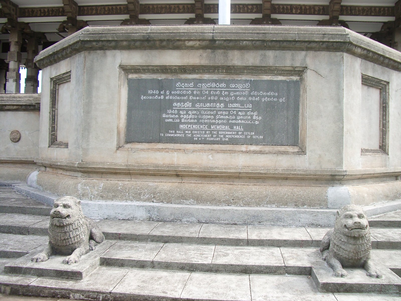 Independence Memorial Hall with its stone columns in Cinnamon Gardens, Colombo