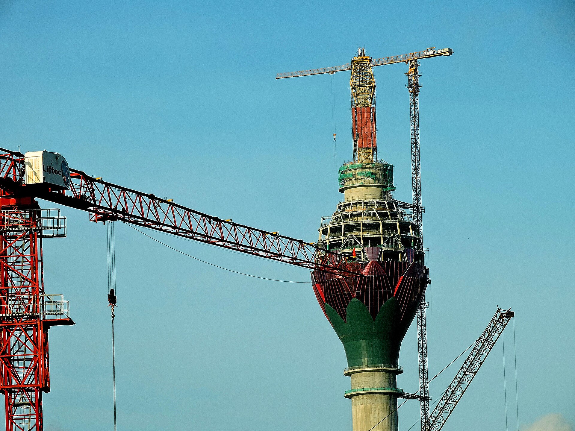 The Colombo Lotus Tower rising above Galle Road in central Colombo