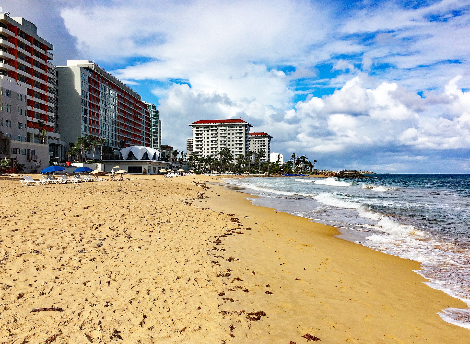 Condado beach and hotel strip in San Juan, Puerto Rico