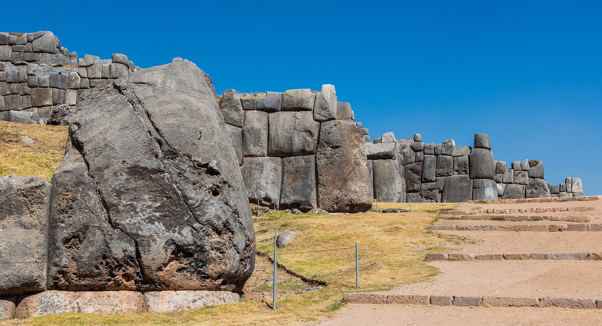 The Inca stonework of Sacsayhuamán on the hill above Cusco