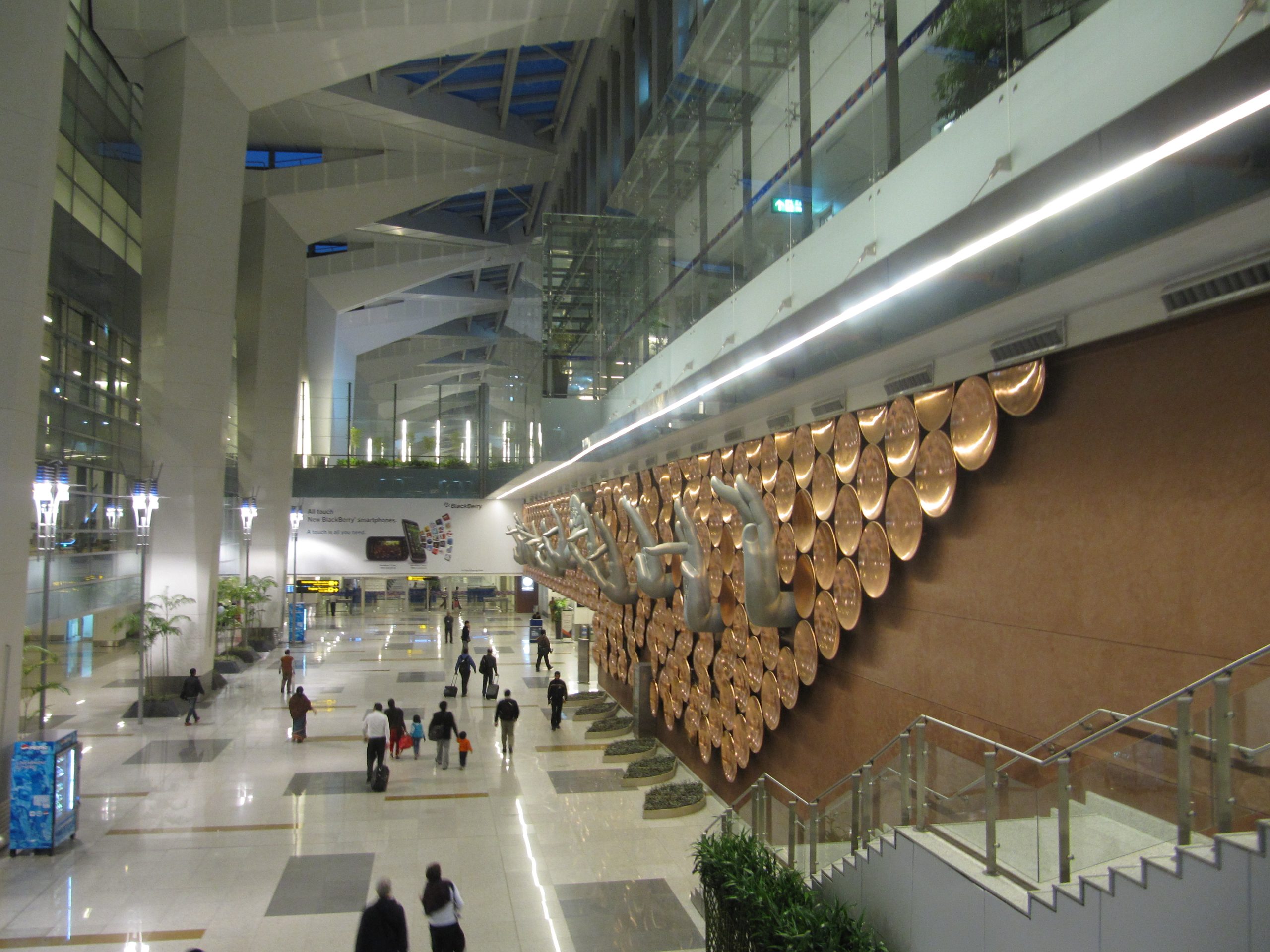 Inside Terminal 3 at Indira Gandhi International Airport, Delhi