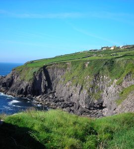 View over the Atlantic coastline from Dunbeg Fort on the Dingle Peninsula
