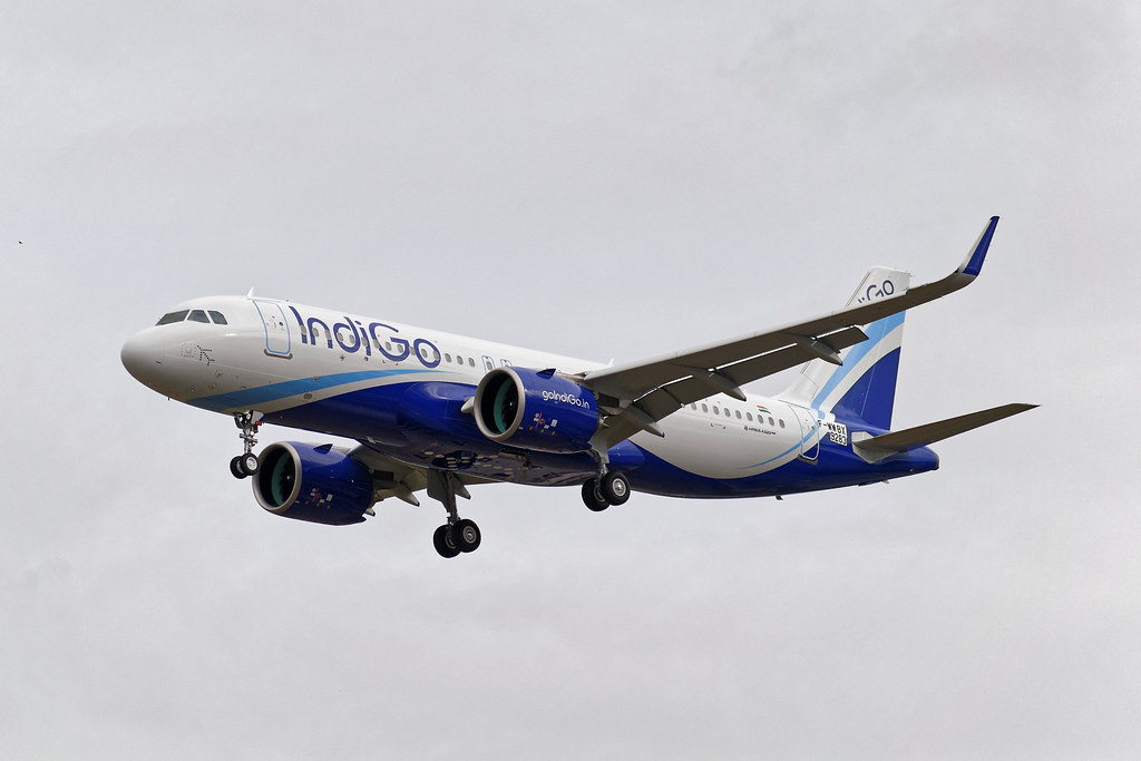 An IndiGo Airbus A320, the backbone aircraft of India domestic flights