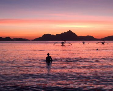 Limestone cliffs and lagoon in El Nido, Palawan, Philippines