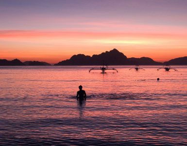 Limestone cliffs and lagoon in El Nido, Palawan, Philippines