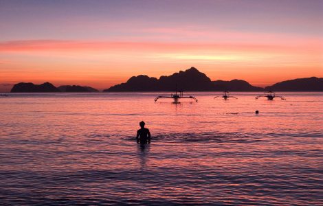 Limestone cliffs and lagoon in El Nido, Palawan, Philippines