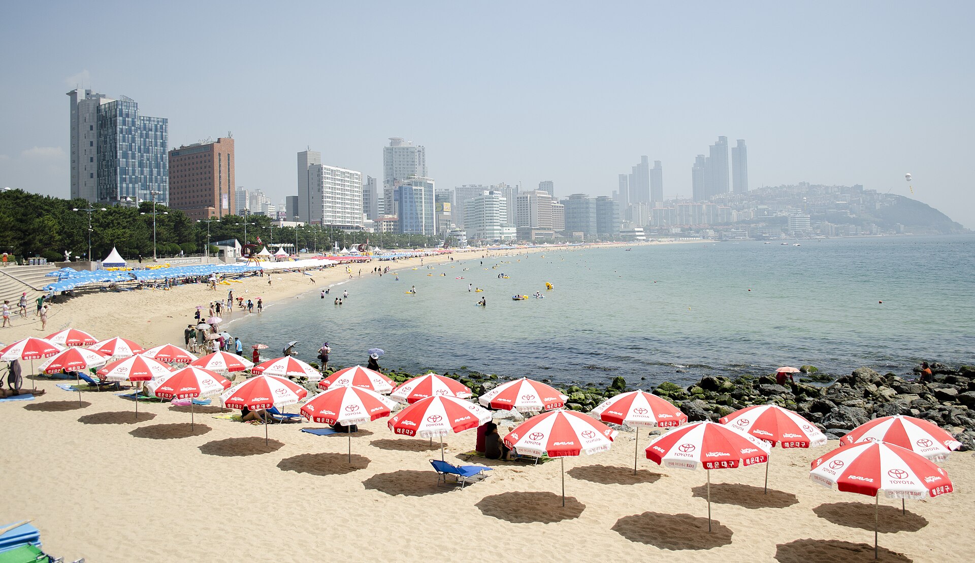 Haeundae Beach and high-rise skyline in Busan, South Korea