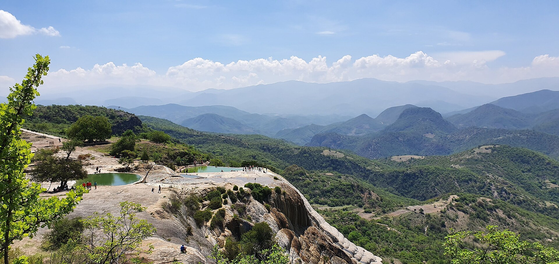 The mineral terraces and petrified waterfall of Hierve el Agua in Oaxaca, Mexico