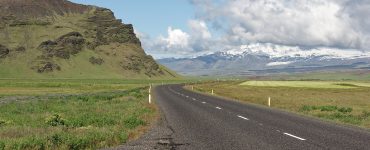 Iceland Route 1 crossing open country in the south of the island