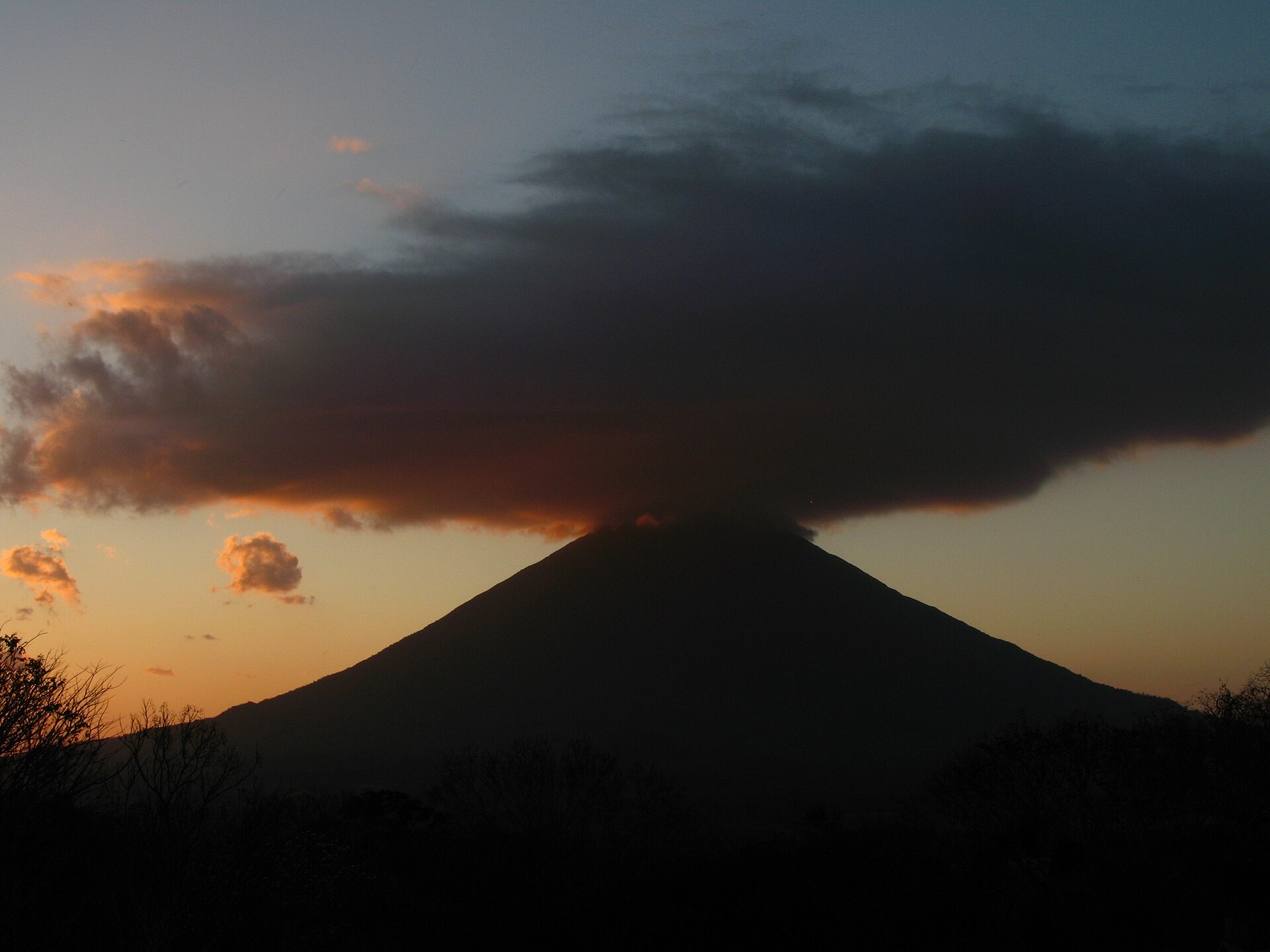 Concepcion volcano rising from Isla de Ometepe in Lake Nicaragua