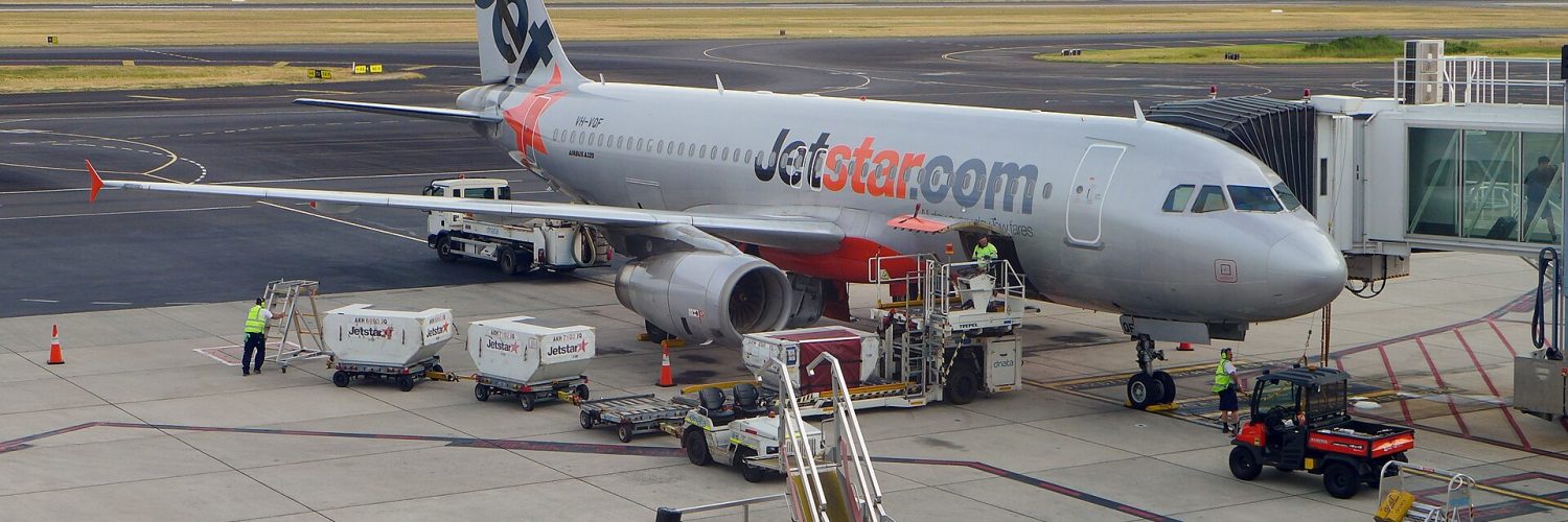 Jetstar Airbus A320 on stand at an Australian domestic airport