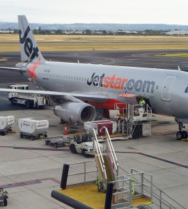Jetstar Airbus A320 on stand at an Australian domestic airport