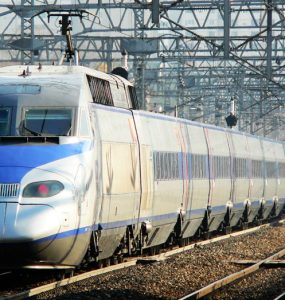 A KTX high-speed train of Korail