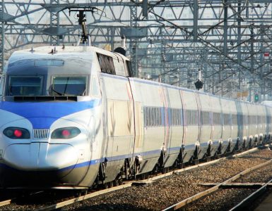 A KTX high-speed train of Korail