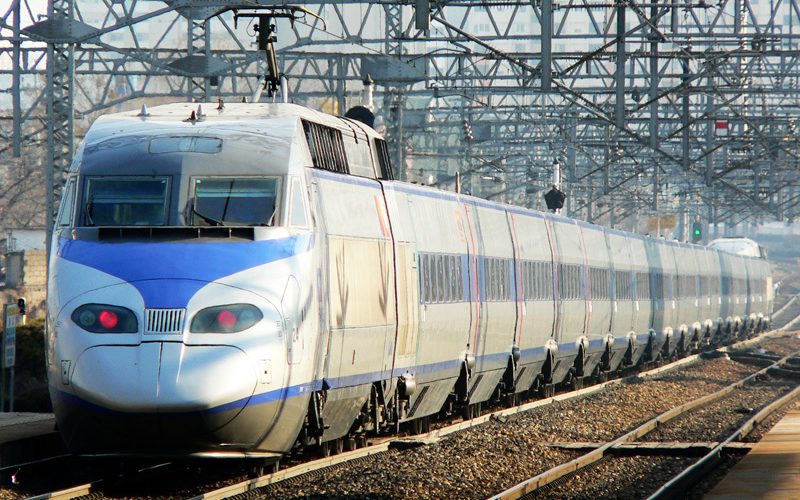 A KTX high-speed train of Korail