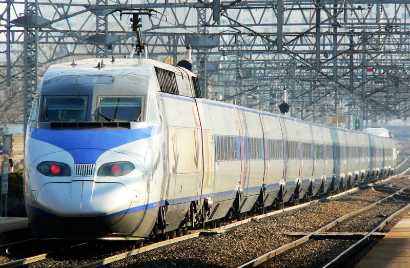 A KTX high-speed train of Korail