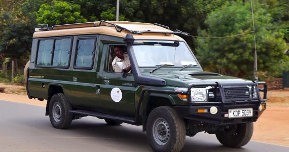 A Toyota Land Cruiser fitted out as a safari vehicle in Kenya
