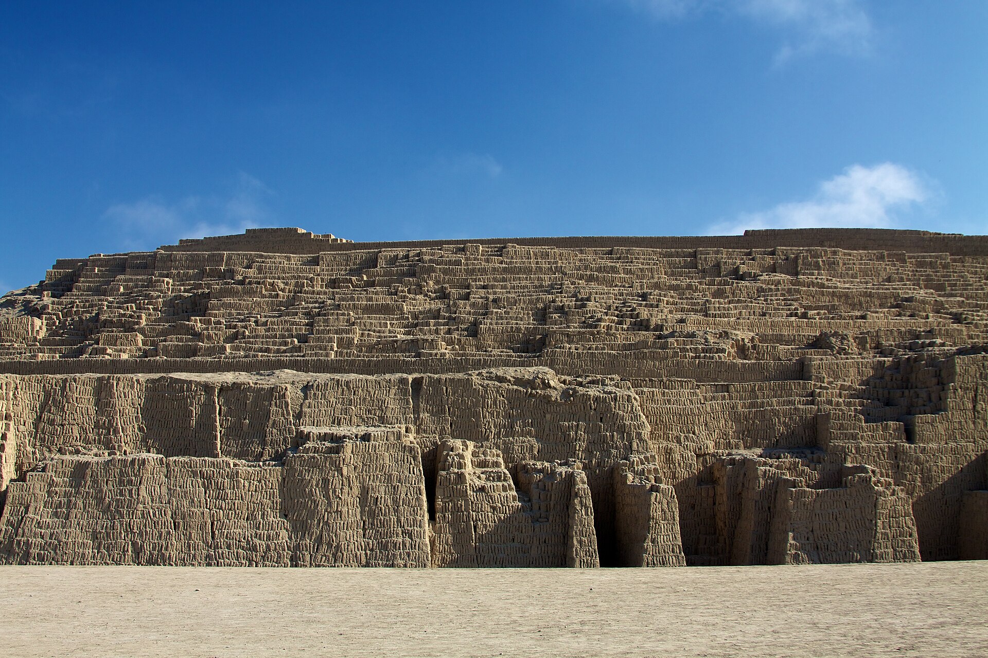 The adobe pyramid of Huaca Pucllana in Miraflores, Lima