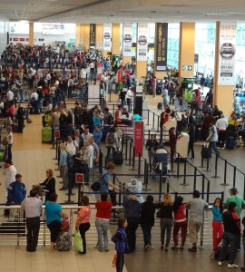 Passenger concourse at Jorge Chávez International Airport in Lima, the hub for domestic flights in Peru