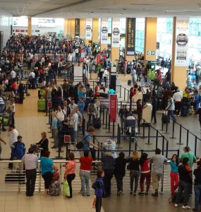 Passenger concourse at Jorge Chávez International Airport in Lima, the hub for domestic flights in Peru