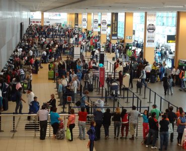Passenger concourse at Jorge Chávez International Airport in Lima, the hub for domestic flights in Peru