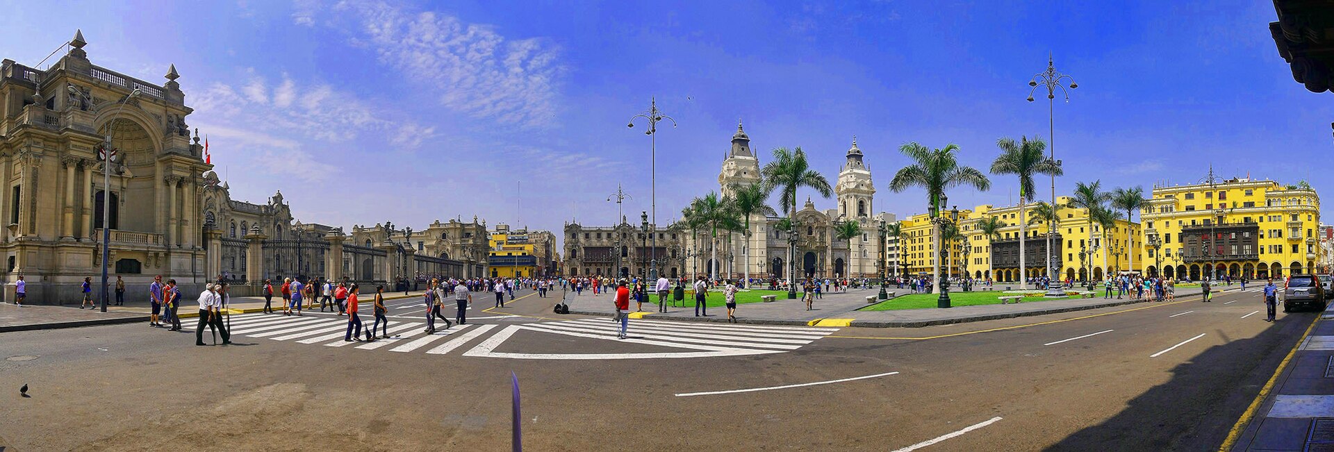 The Plaza de Armas in the historic centre of Lima, Peru