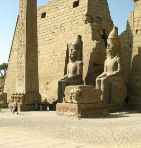 Columns and pylons of Luxor Temple in Luxor, Egypt