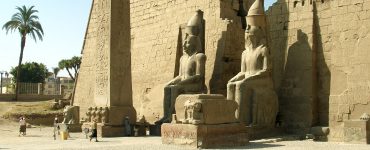 Columns and pylons of Luxor Temple in Luxor, Egypt