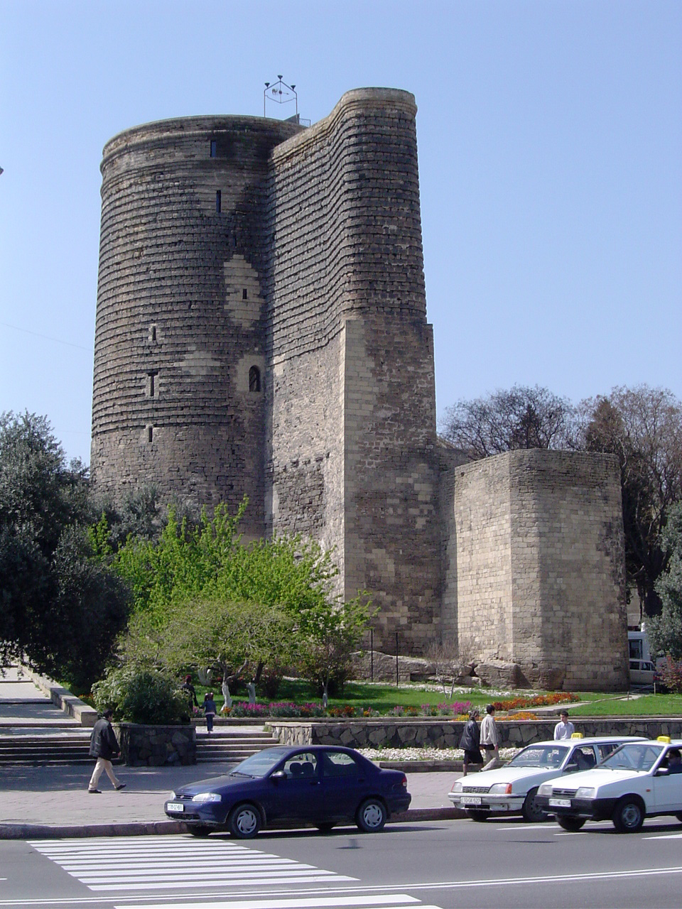 The Maiden Tower in the walled old city of Baku